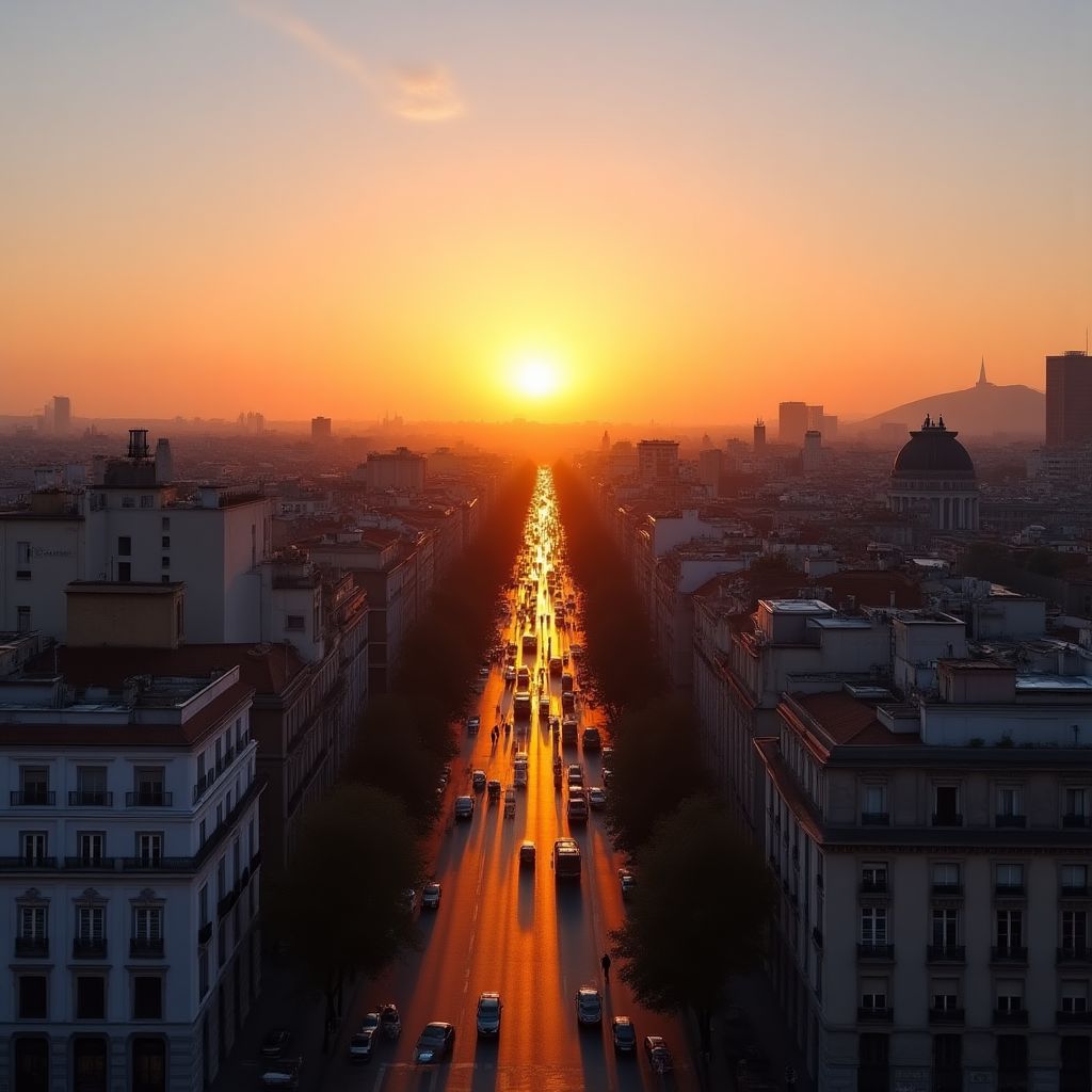Vista de la Gran Vía de Madrid desde una terraza, simbolizando las oportunidades.